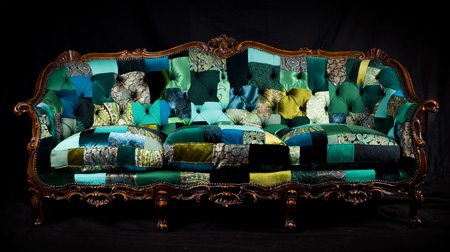 Leftovers: Sofa im Patchworklook in Grüntönen - People green Photo by Katarina Hansson
