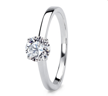 Ring mit einem Diamanten in Brillantform, 0,5 Karat Diamantring