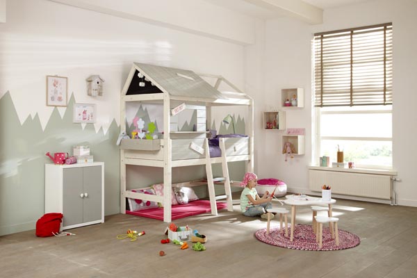 Baumhaus-Bett für kreative Kinder Kinder-Hochbett_Haus
